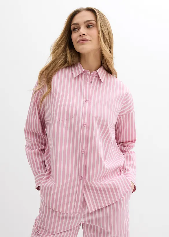 Oversized bluse i bomullspopelin, bonprix