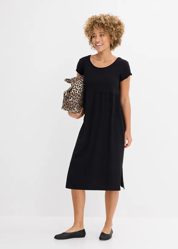 Midikjole i 100% &oslash;kologisk bomull, bonprix