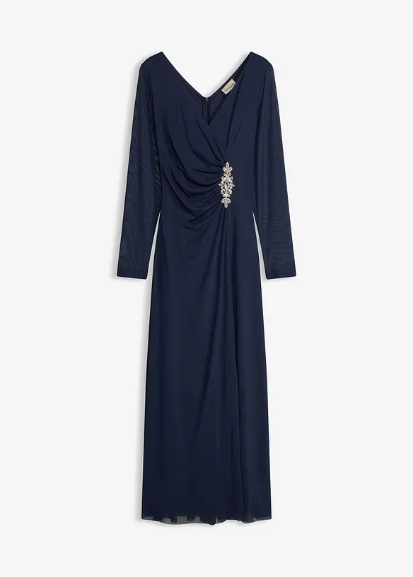 Selskapskjole av delikat tyll med stenapplikasjon, bonprix