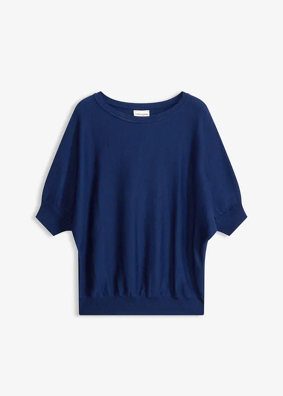 Finstrikket genser i bomullsmiks, bonprix