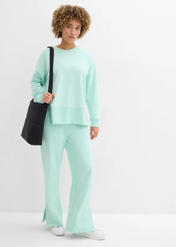 Oversized sweatshirt i bomullsmiks, bonprix