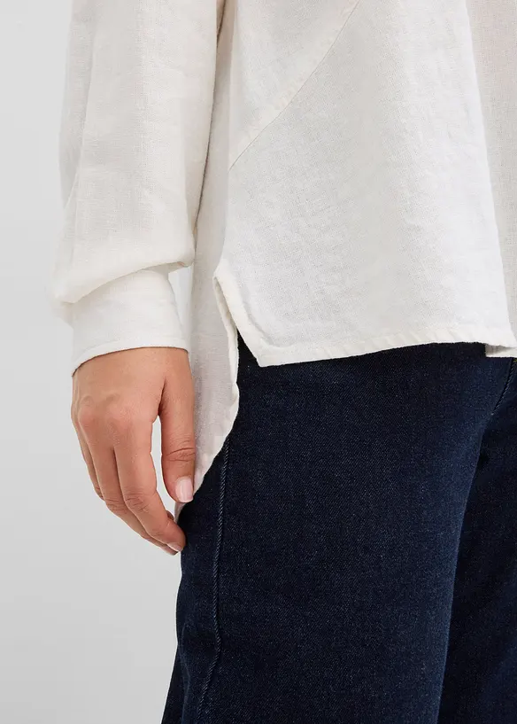 Oversized bluse i linmiks, bonprix