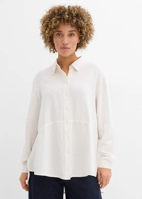 Oversized bluse i linmiks, bonprix