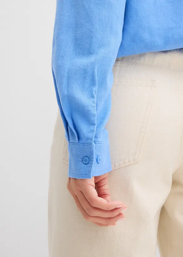 Oversized bluse i linmiks, bonprix