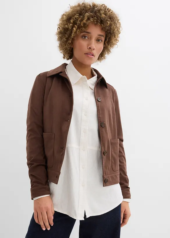 Oversized bluse i linmiks, bonprix