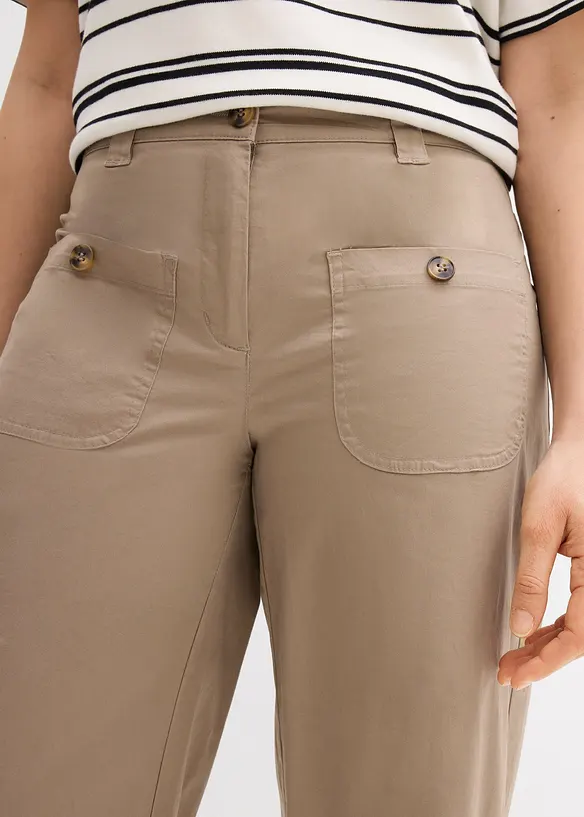 Wide Leg-jeans, High Waist, komfortlinning, bonprix