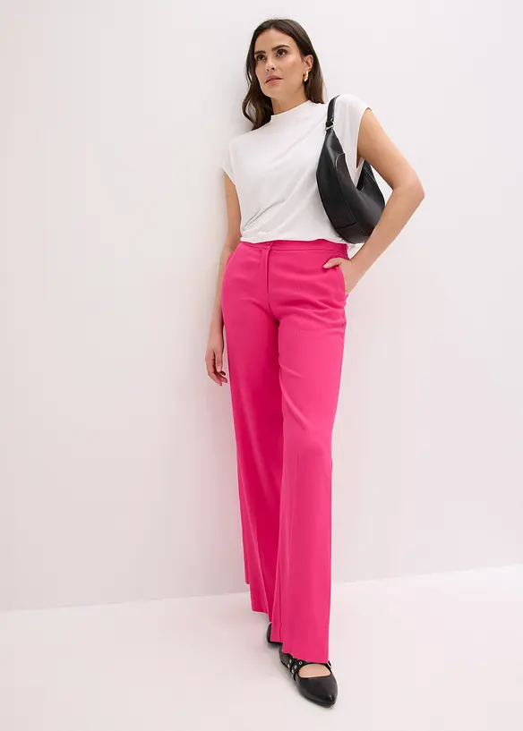 Bukse i lett viskosemateriale med vide ben, bonprix