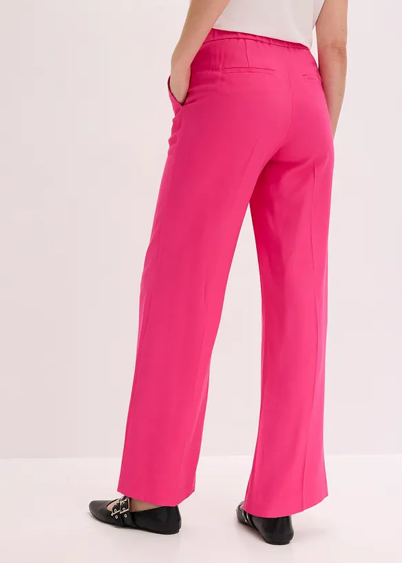 Bukse i lett viskosemateriale med vide ben, bonprix