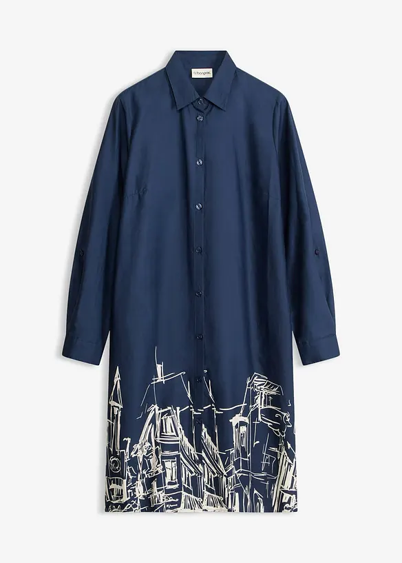 Skjortekjole i bomullspoplin, bonprix