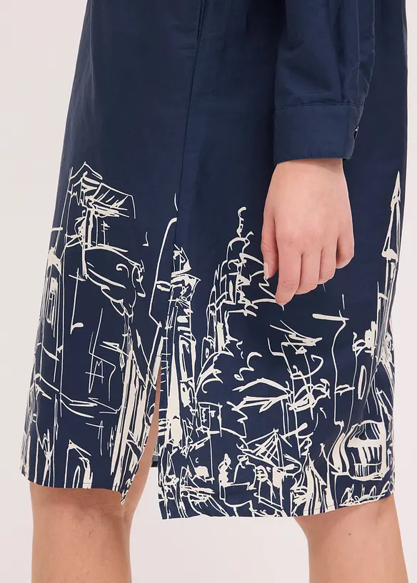 Skjortekjole i bomullspoplin, bonprix