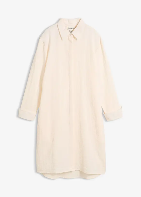 Lang skjorte i myk viskosemiks, bonprix