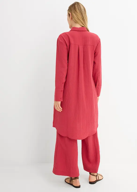 Lang skjorte i myk viskosemiks, bonprix