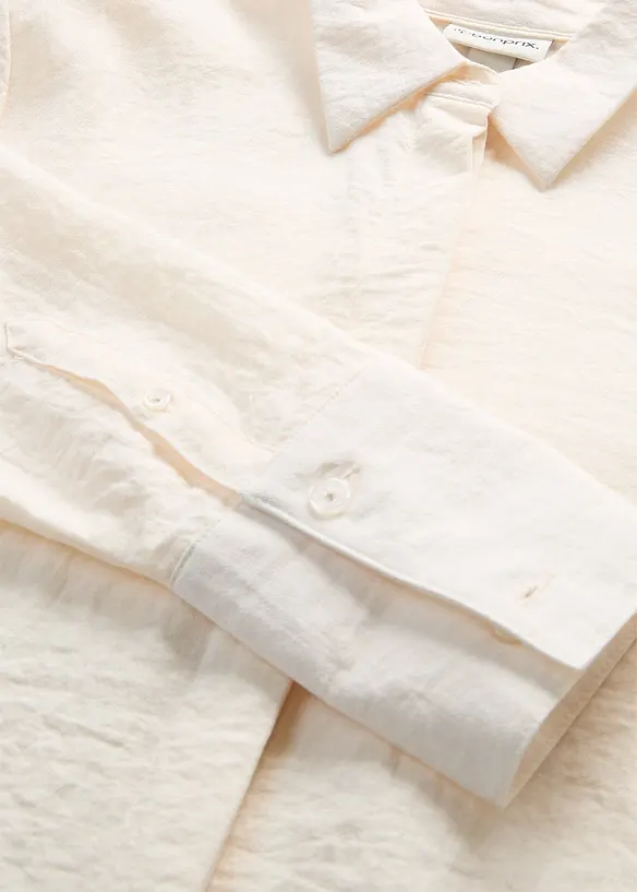 Lang skjorte i myk viskosemiks, bonprix