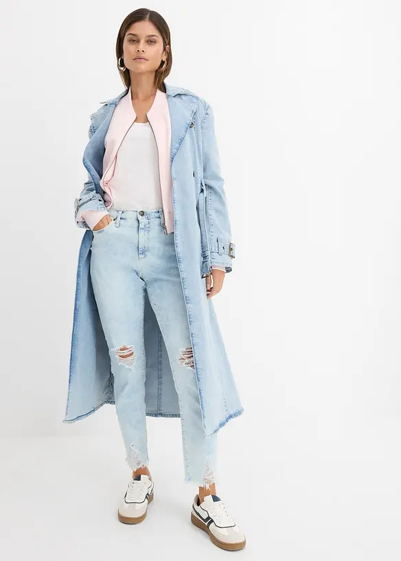 High Waist-mom-jeans med destroyed-effekt, bonprix