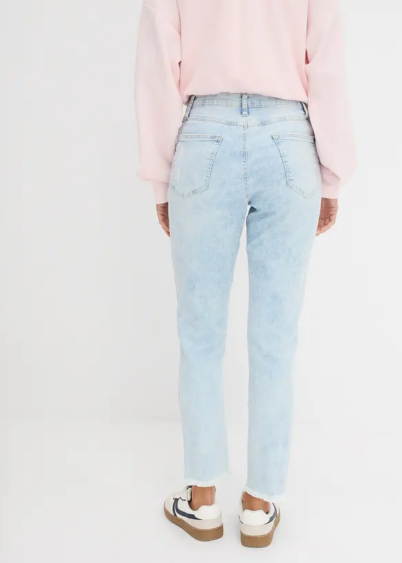 High Waist-mom-jeans med destroyed-effekt, bonprix