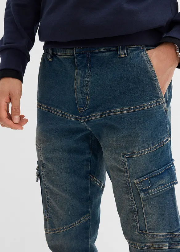Regular Fit-cargojeans med stretch, Straight, bonprix
