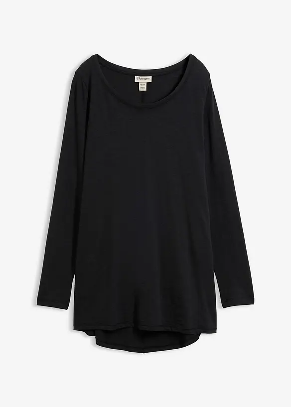 Langermet topp i lett jerseyslub, bonprix