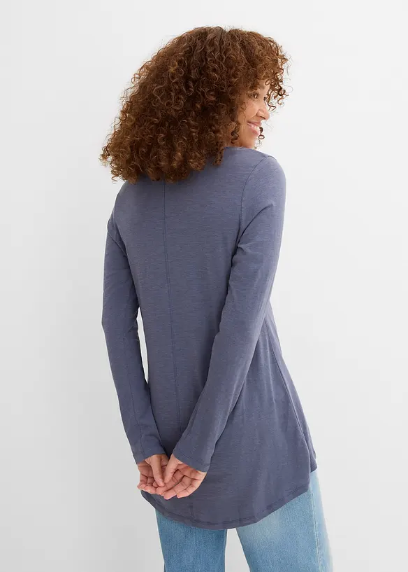 Langermet topp i lett jerseyslub, bonprix