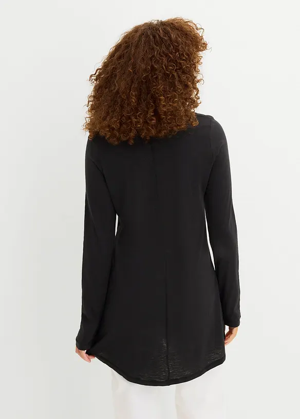 Langermet topp i lett jerseyslub, bonprix