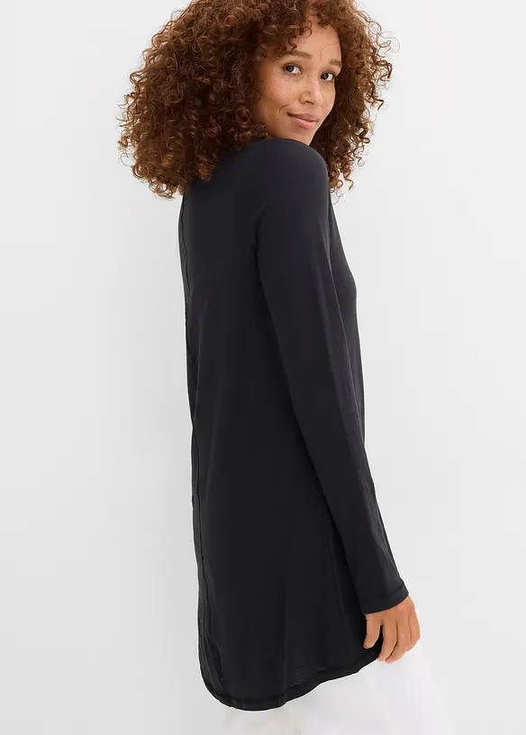 Langermet topp i lett jerseyslub, bonprix