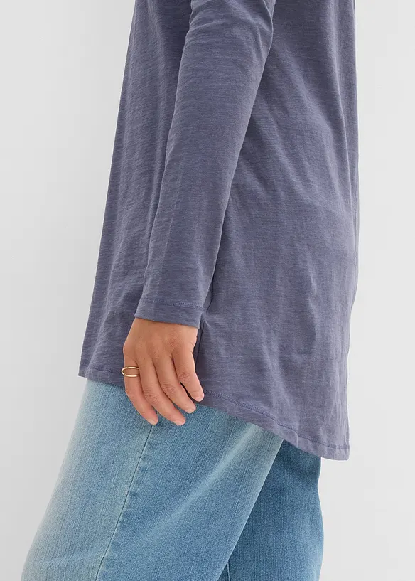Langermet topp i lett jerseyslub, bonprix