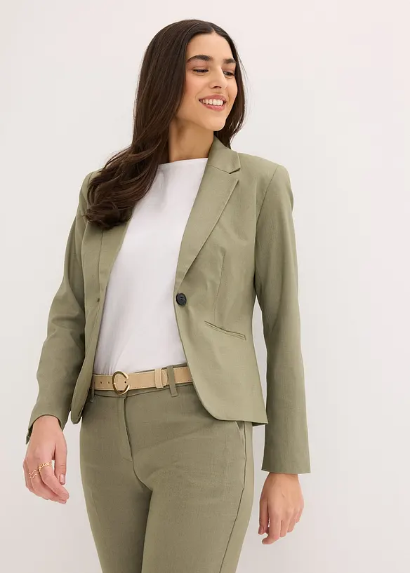 Blazer med passepoilerte lommer petite, bonprix