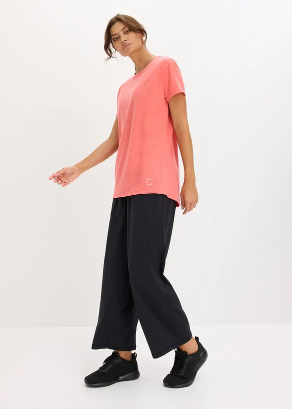 Behagelig treningsbukse med vide ben, hurtigt&oslash;rkende, bonprix