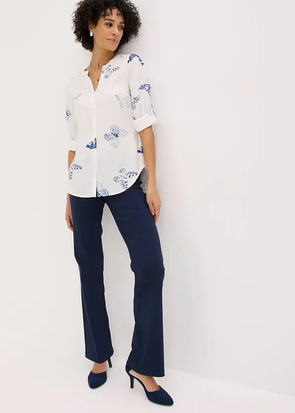 M&oslash;nstret bluse i viskose, bonprix