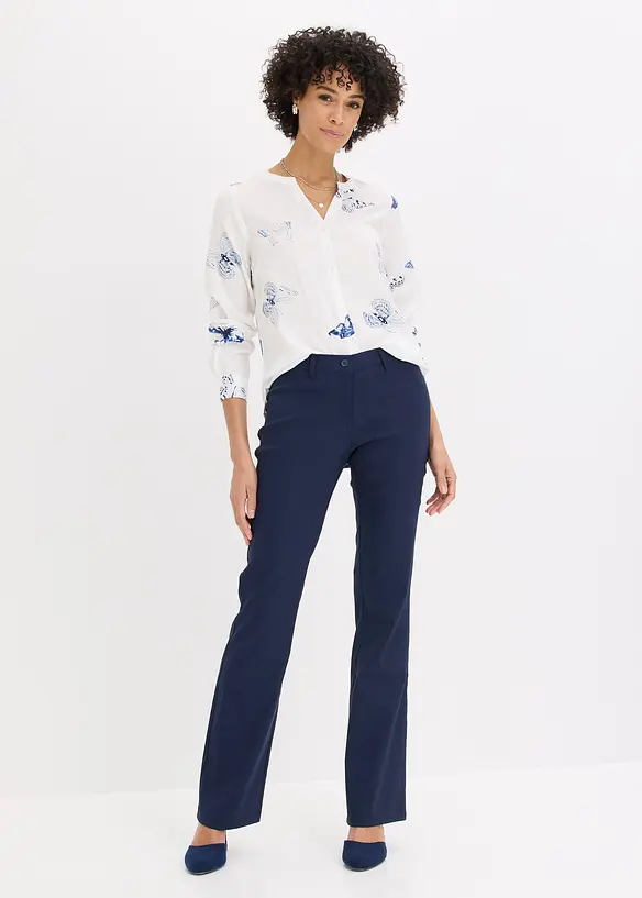 M&oslash;nstret bluse i viskose, bonprix