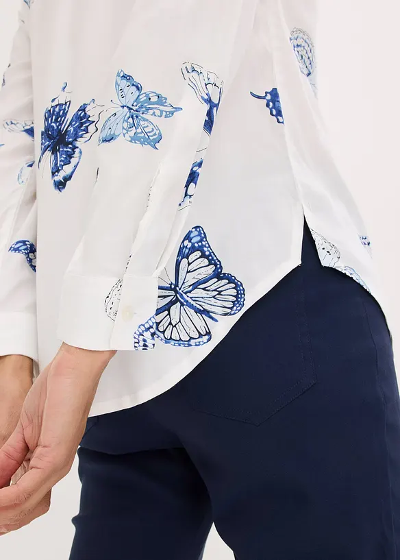 M&oslash;nstret bluse i viskose, bonprix