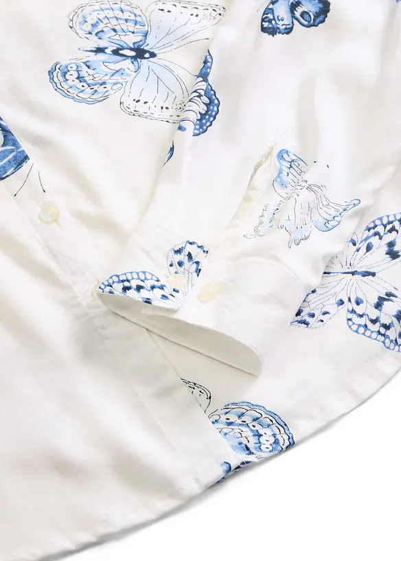 M&oslash;nstret bluse i viskose, bonprix