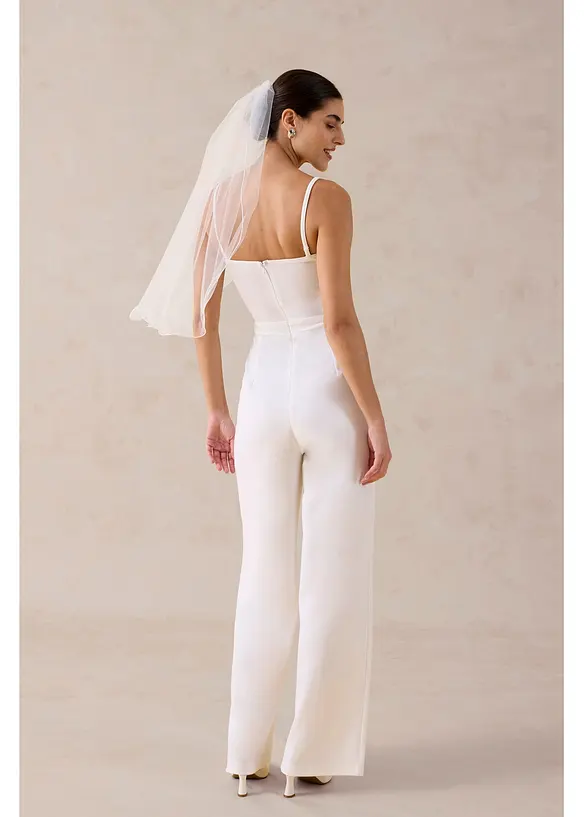 Jumpsuit i strukturert krepp med perlebroderier, bonprix