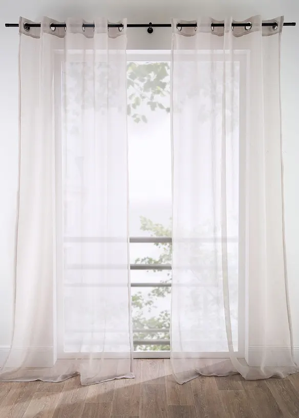 Gardin i fint strukturert nettingmateriale (1-pack), bonprix