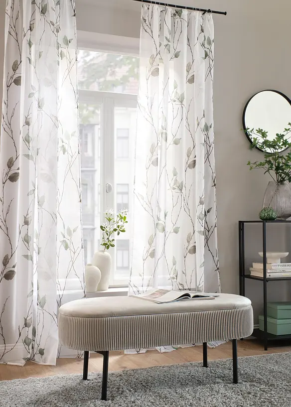 Gardin i lett voile (1-pack), bonprix