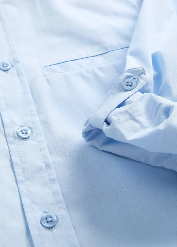 Langermet skjorte av 100% bomull med Turnup, bonprix