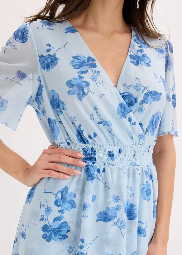 Midikjole i myk mesh, bonprix