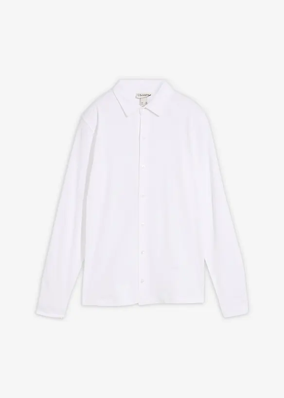 Skjorte i bomullspik&eacute; med stretch, bonprix