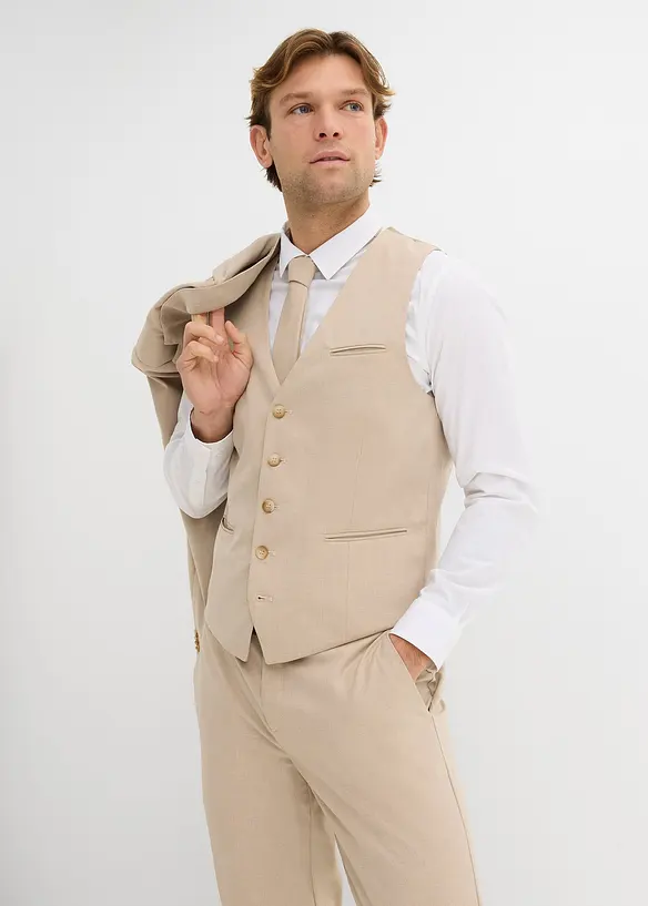 Dress (4-delt sett) med vest og slips, Regular Fit, bonprix