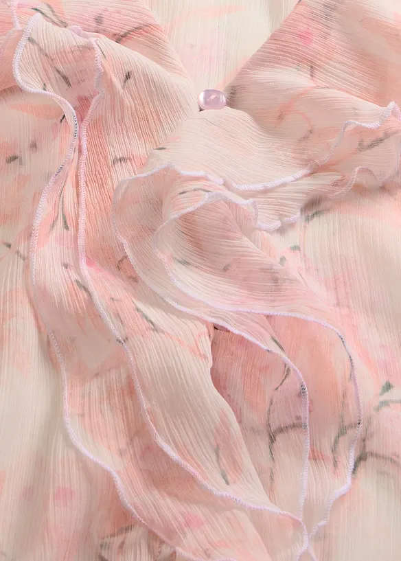 Chiffonbluse med volanger, bonprix