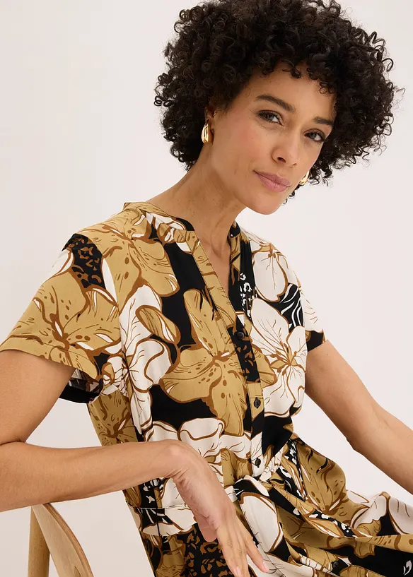 M&oslash;nstret skjortekjole, bonprix