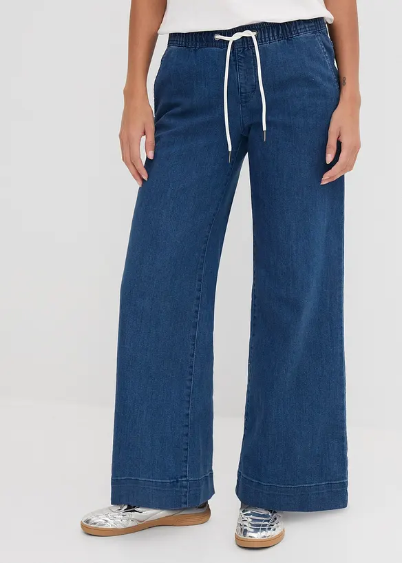 Wide Leg-jeans Mid Waist, Stretch, bonprix