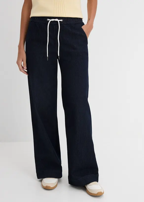 Wide Leg-jeans Mid Waist, Stretch, bonprix