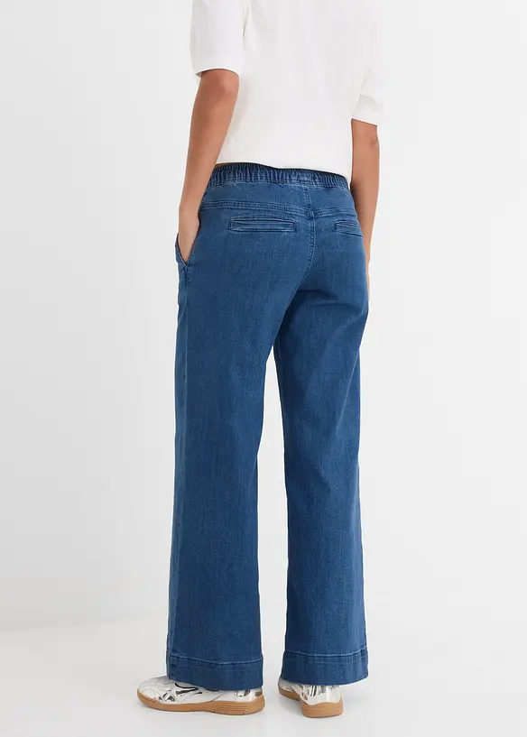 Wide Leg-jeans Mid Waist, Stretch, bonprix
