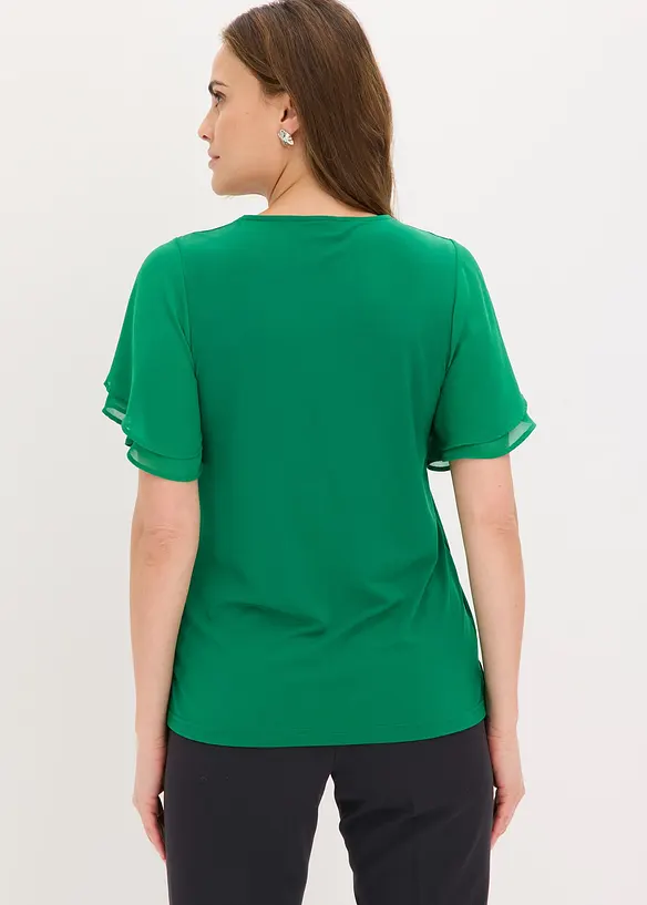 Topp med chiffonermer, bonprix