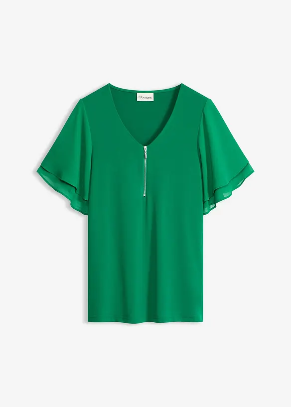 Topp med chiffonermer, bonprix