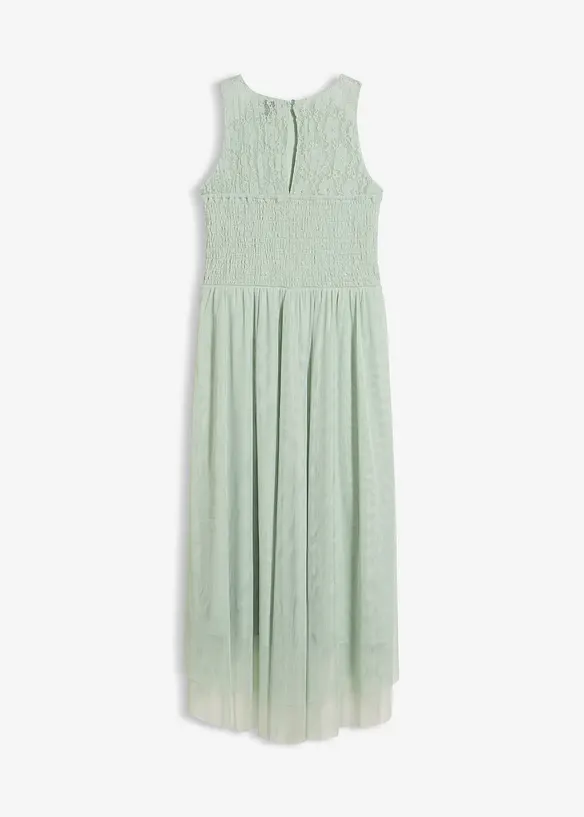 High-low-kjole av delikat tyll og blonde, bonprix