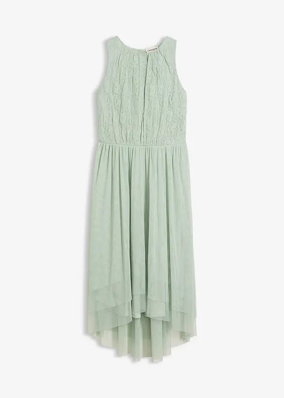High-low-kjole av delikat tyll og blonde, bonprix