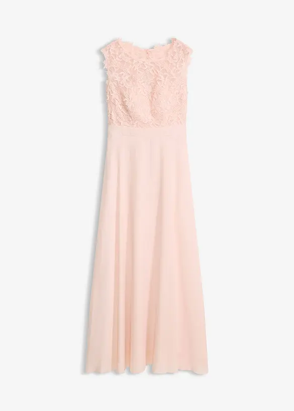 Maxikjole med blonder, bonprix