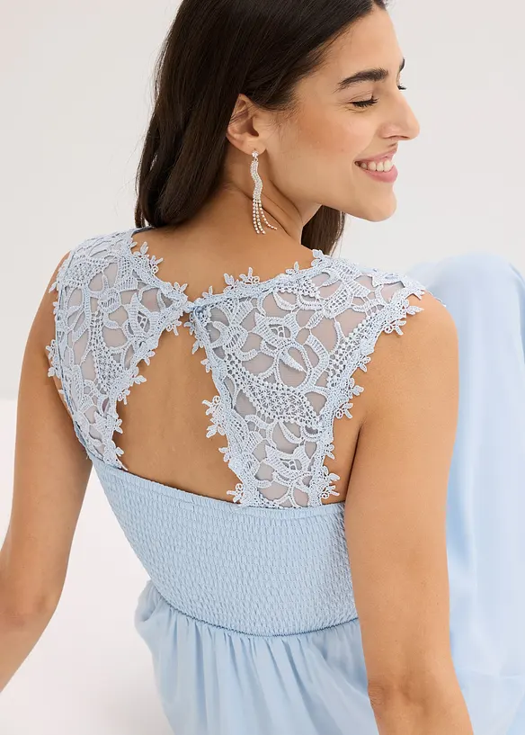 Maxikjole med blonder, bonprix