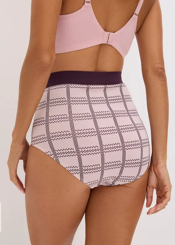 Truse med h&oslash;y midje og &oslash;kologisk bomull (4-pack), bonprix